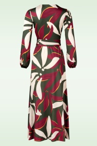 K-Design - Stella Crossover maxi jurk in mosgroen 3