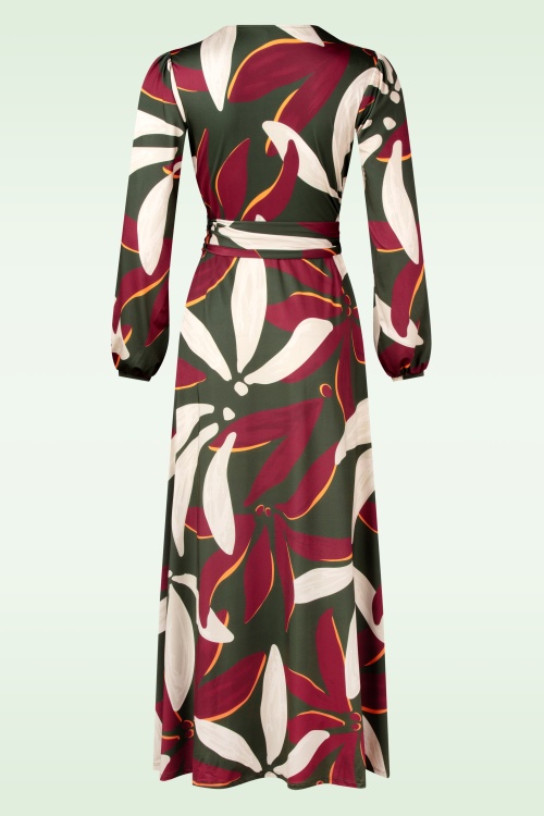 K-Design - Stella Crossover maxi jurk in mosgroen 3