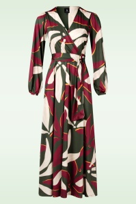 K-Design - Stella Crossover maxi jurk in mosgroen