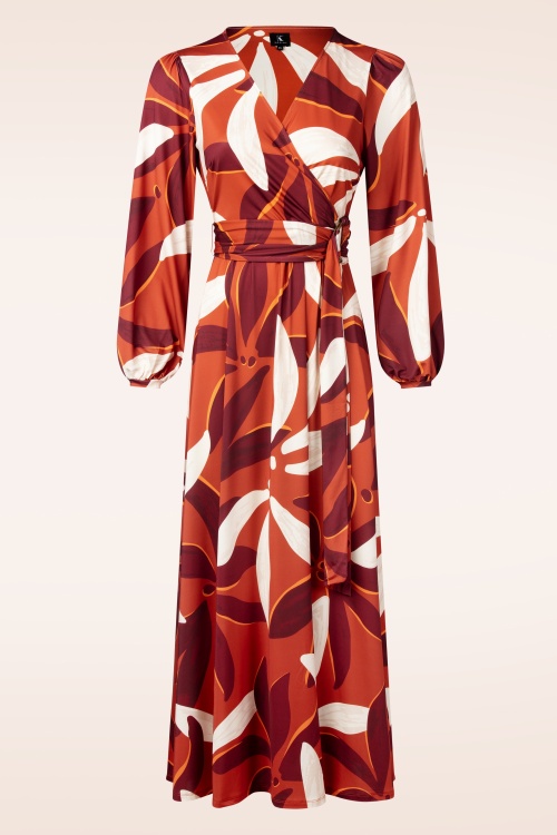 K-Design - Stella Crossover maxi jurk in donker oranje