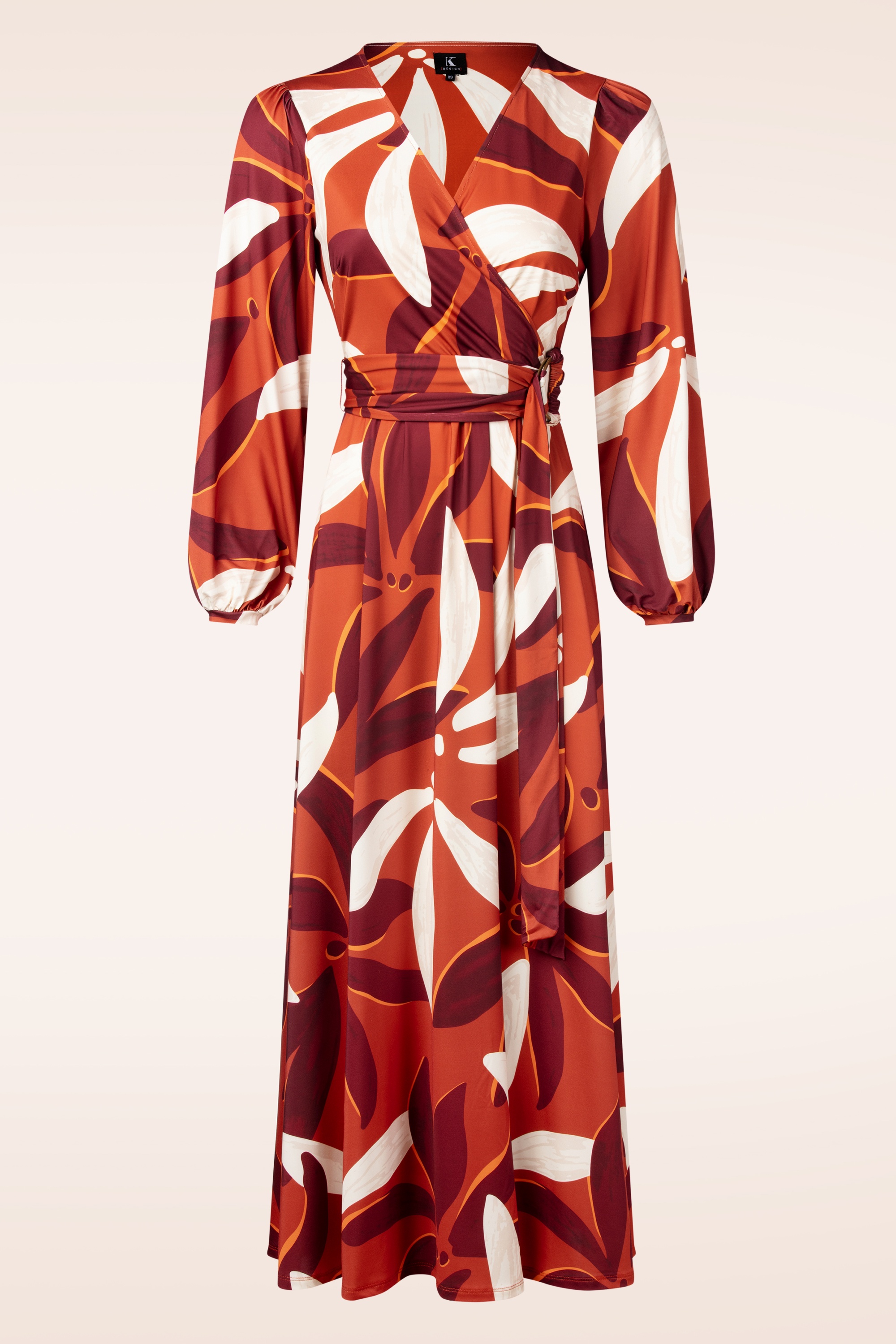 K-Design - Stella Crossover maxi jurk in donker oranje 3