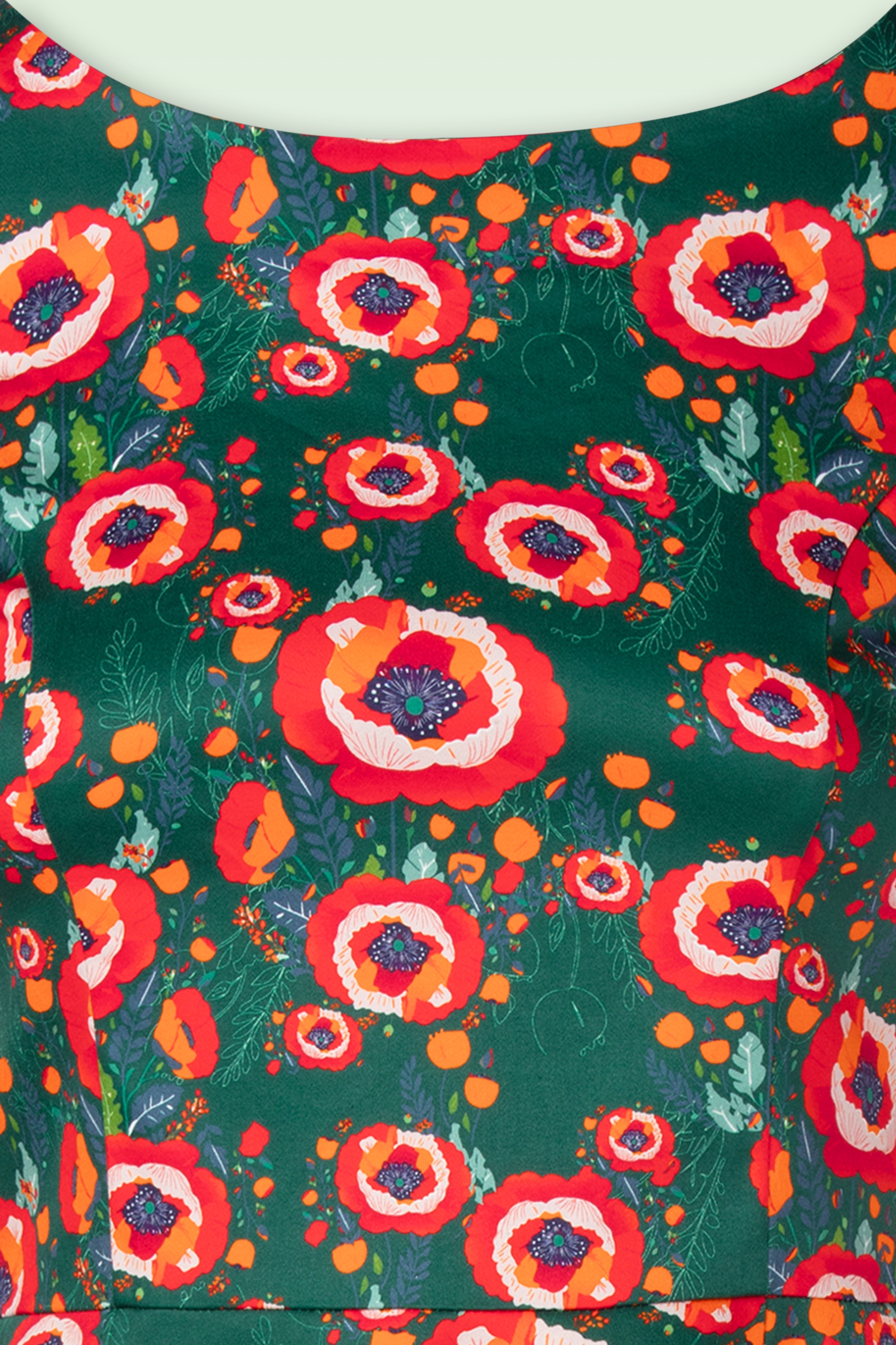 Topvintage Boutique Collection - Topvintage exclusive ~ Adriana Poppy swing jurk in donkergroen 4