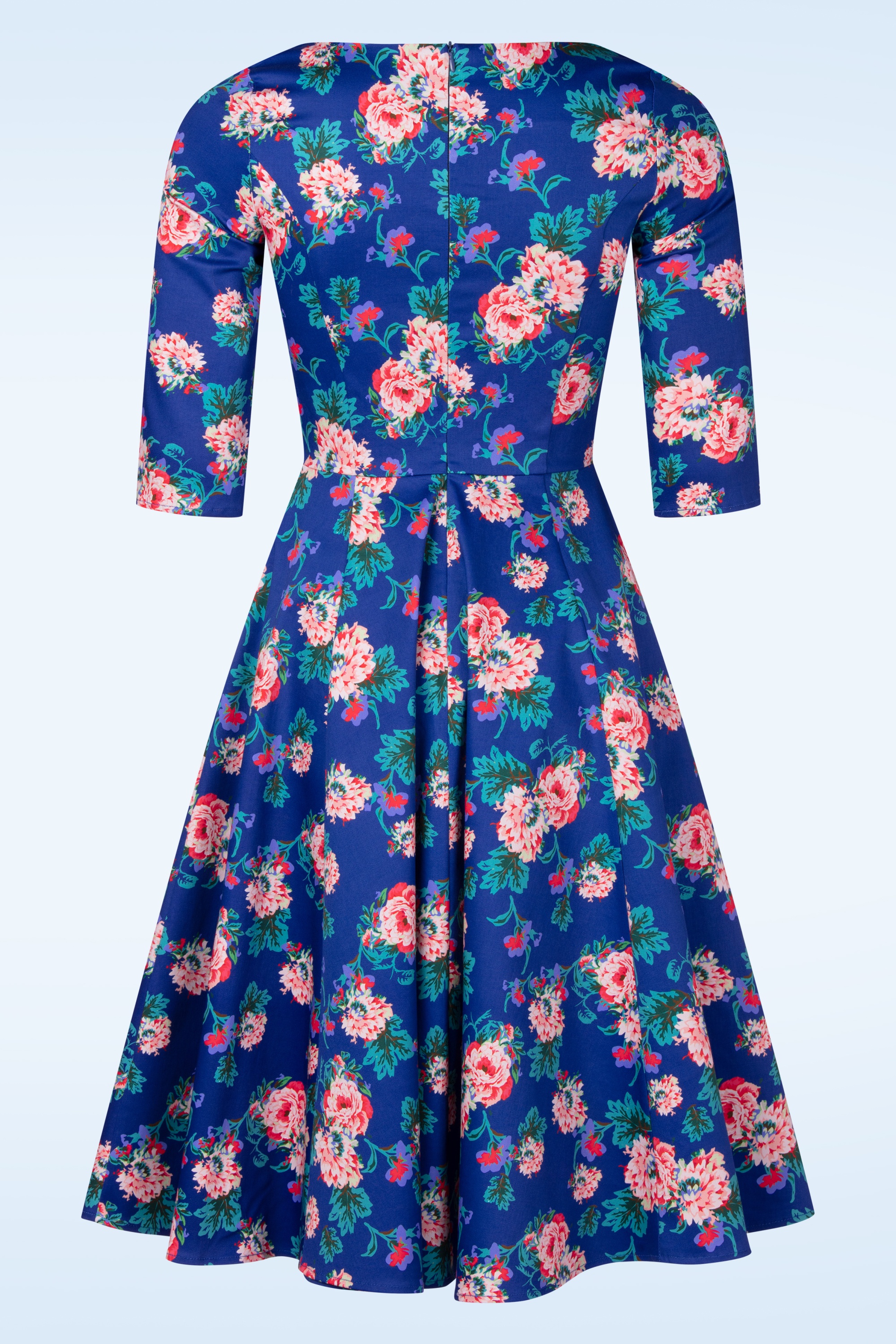 Topvintage Boutique Collection - Topvintage exclusive ~ Adriana Floral swing jurk in blauw 6