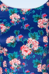 Topvintage Boutique Collection - Topvintage exclusive ~ Adriana Floral swing jurk in blauw 4