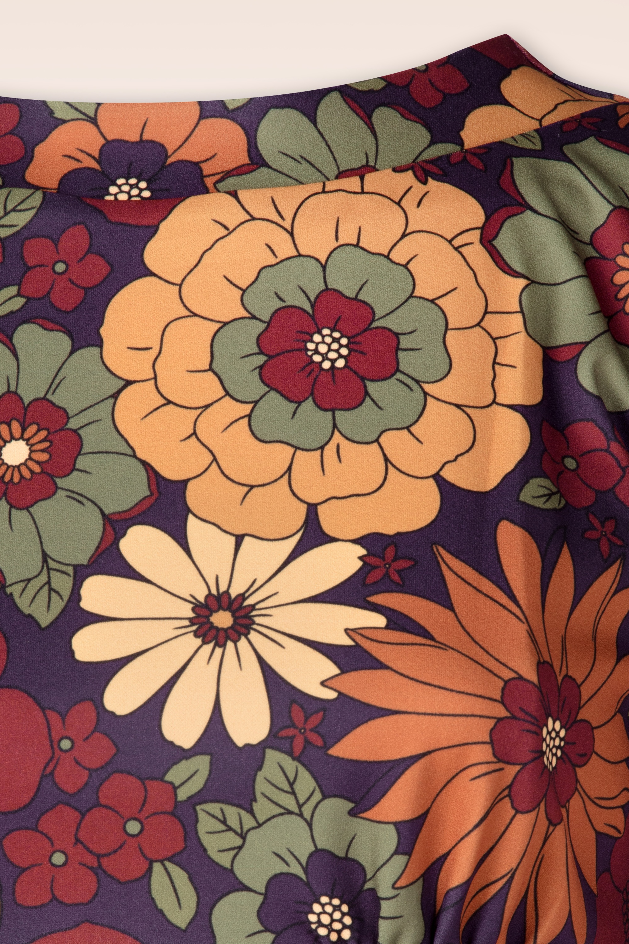 Vintage Chic for Topvintage - Topvintage exclusive ~ Aurora Floral a-lijn jurk in bruin 5