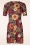 Vintage Chic for Topvintage - Aurora Floral a-lijn jurk in bruin