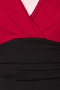 Vintage Chic for Topvintage - Topvintage exclusive ~ Nehla Pencil jurk in zwart en rood 2