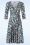 Vintage Chic for Topvintage - Aria Floral Swingkleid in Blau und Orange.