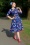 Topvintage Boutique Collection - Adriana Floral Swingkleid in Blau.