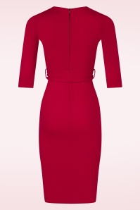 Vintage Chic for Topvintage - Topvintage exclusive ~ Daphne Pencil jurk in rood 3