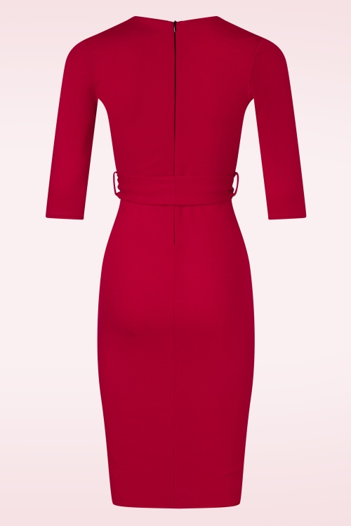 Vintage Chic for Topvintage - Topvintage exclusive ~ Daphne Pencil jurk in rood 3