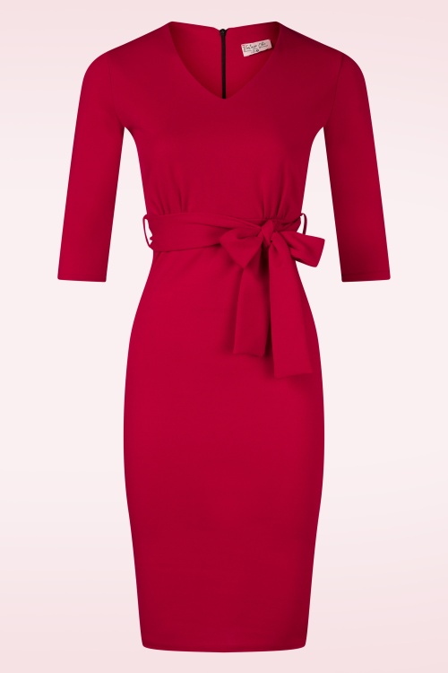 Vintage Chic for Topvintage - Daphne Pencil jurk in rood
