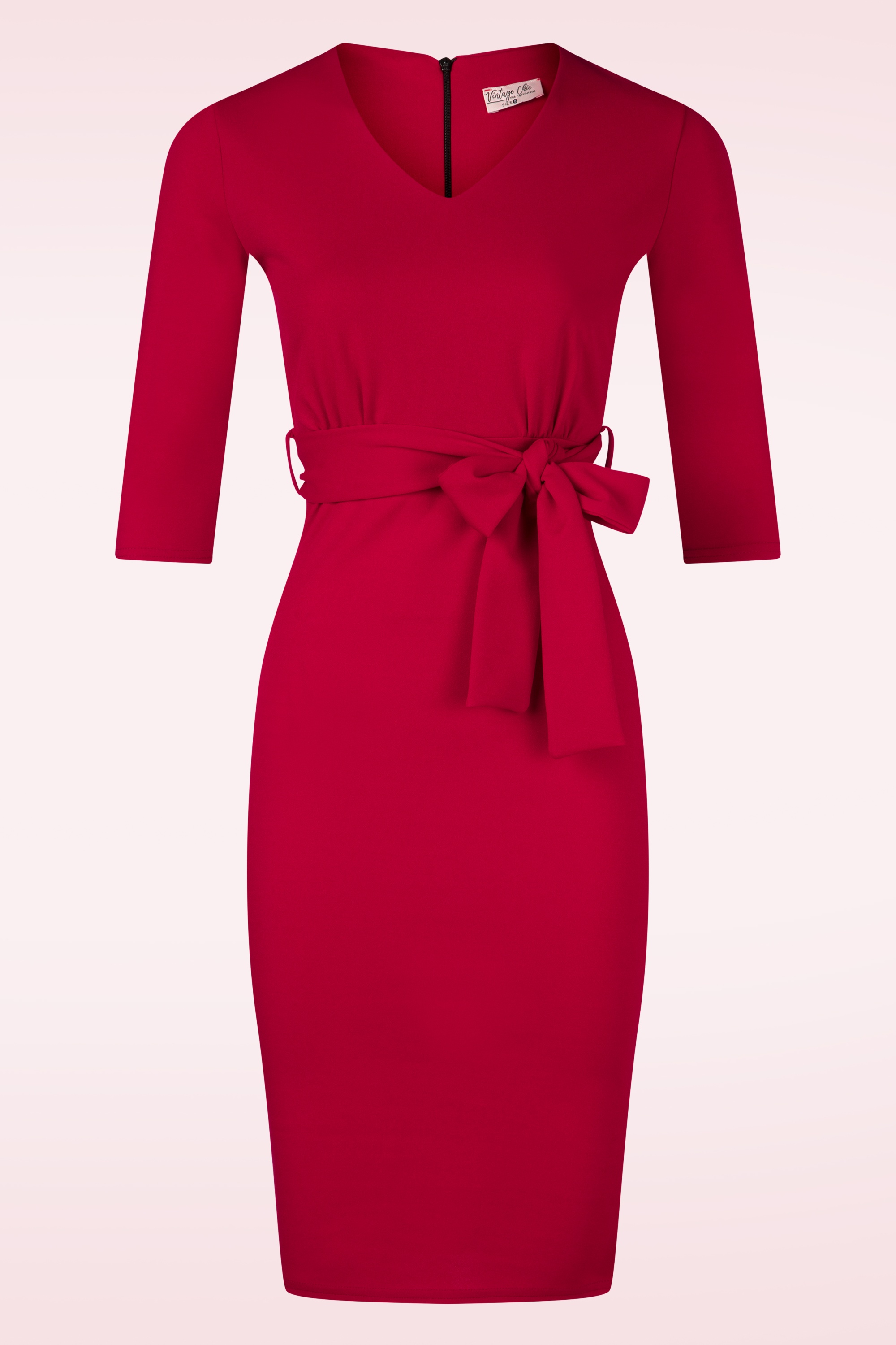 Vintage Chic for Topvintage - Topvintage exclusive ~ Daphne Pencil jurk in rood