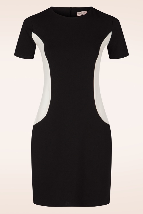 Vintage Chic for Topvintage - Sasha A-lijn jurk in zwart en wit