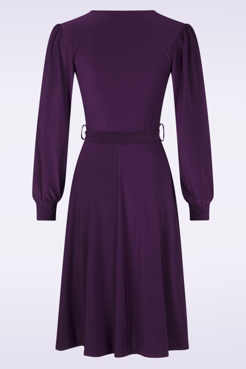 Vintage Chic for Topvintage - Topvintage exclusive ~ Romy Slinky swing jurk in pruimpaars 3