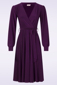 Vintage Chic for Topvintage - Topvintage exclusive ~ Romy Slinky swing jurk in pruimpaars