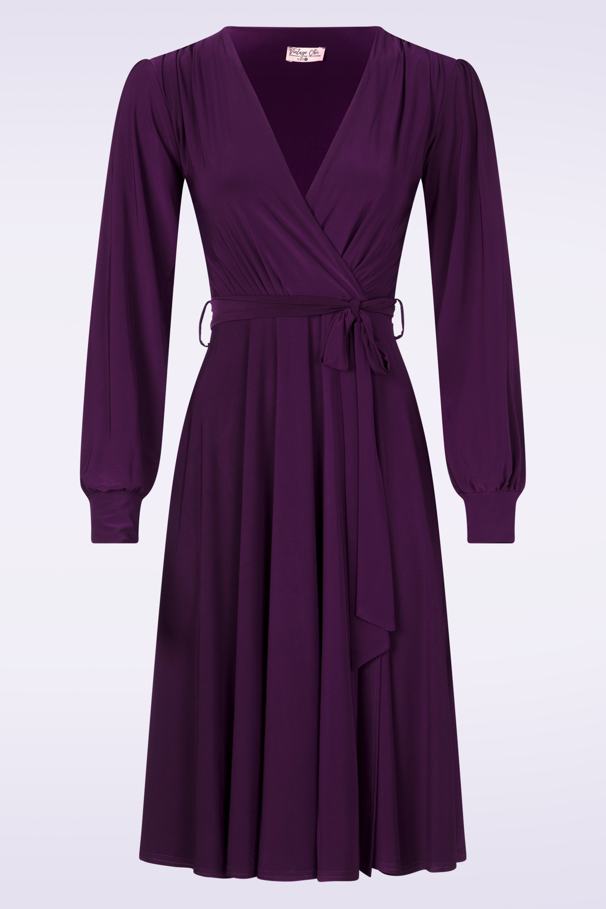 Vintage Chic for Topvintage - Topvintage exclusive ~ Romy Slinky swing jurk in pruimpaars