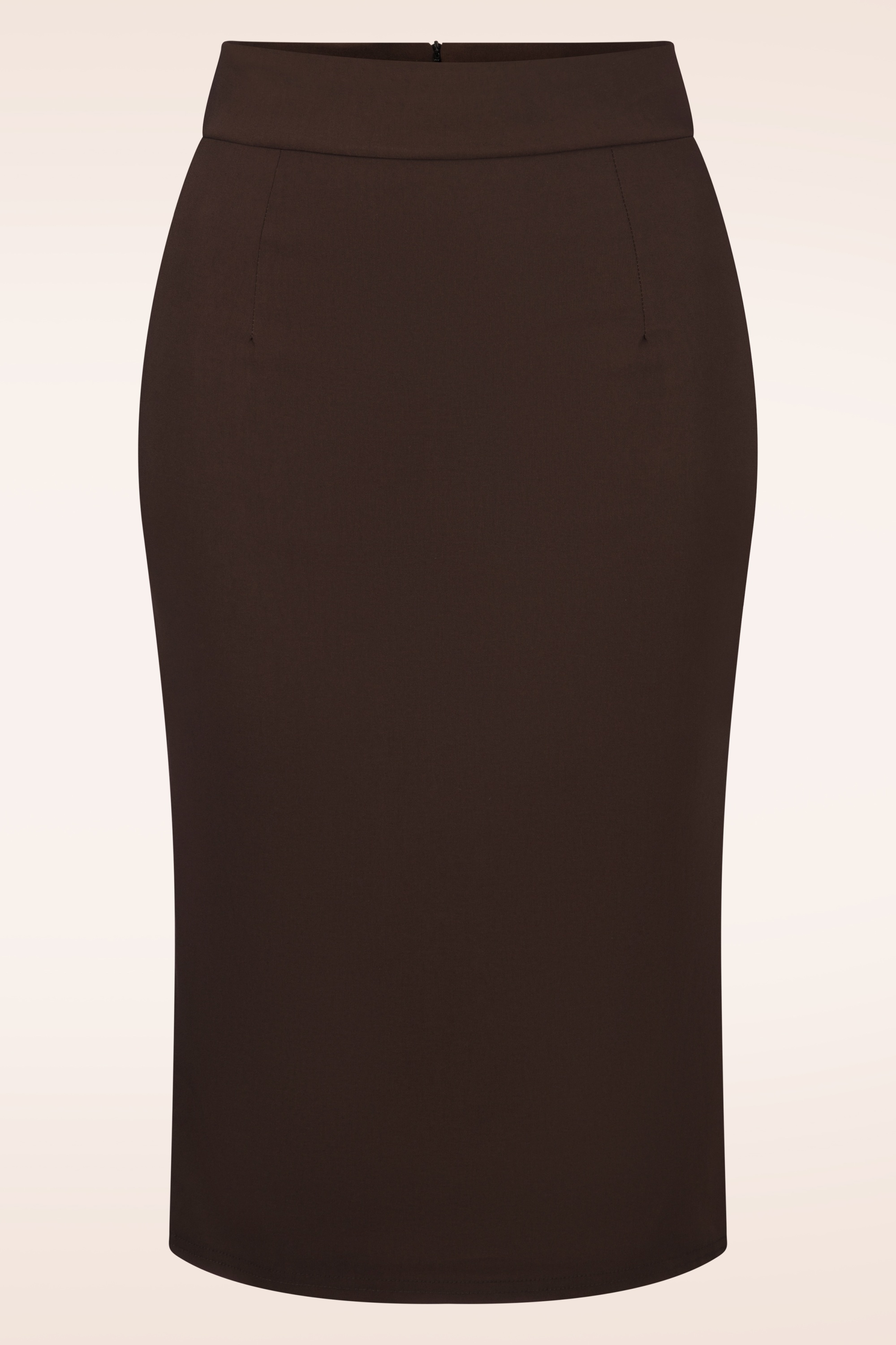 Vintage Chic for Topvintage - Topvintage exclusive ~ Loreen Bengaline Pencil rok in chocoladebruin