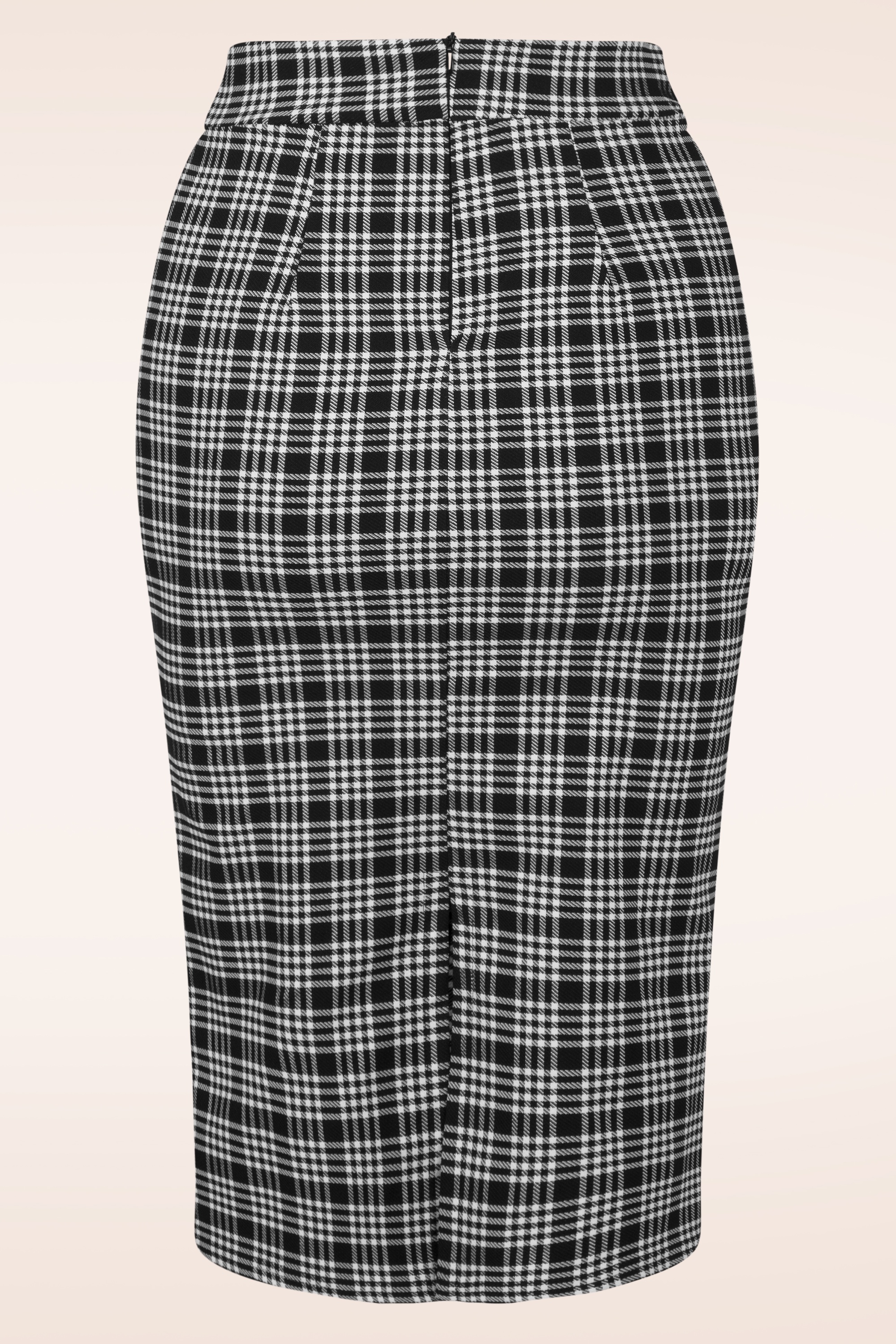 Vintage Chic for Topvintage - Topvintage exclusive ~ Loreen Checkered Pencil rok in zwart en wit 3