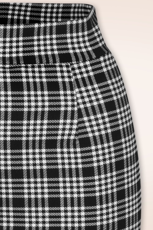 Vintage Chic for Topvintage - Loreen Checkered Bleistiftrock in Schwarz und Weiß 2