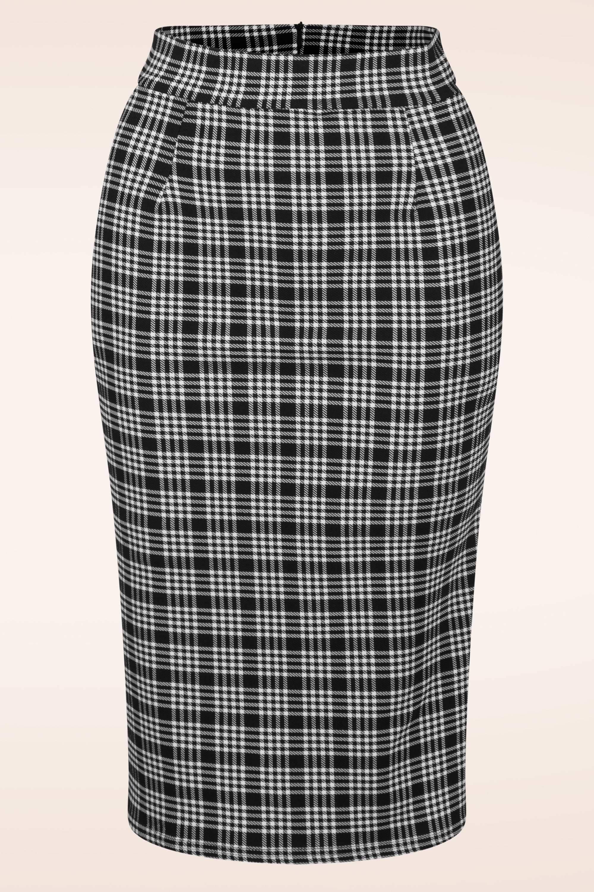 Vintage Chic for Topvintage - Topvintage exclusive ~ Loreen Checkered Pencil rok in zwart en wit