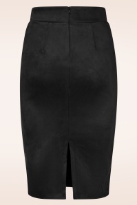 Vintage Chic for Topvintage - Topvintage exclusive ~ Sierra Suede Look Pencil rok in zwart 3