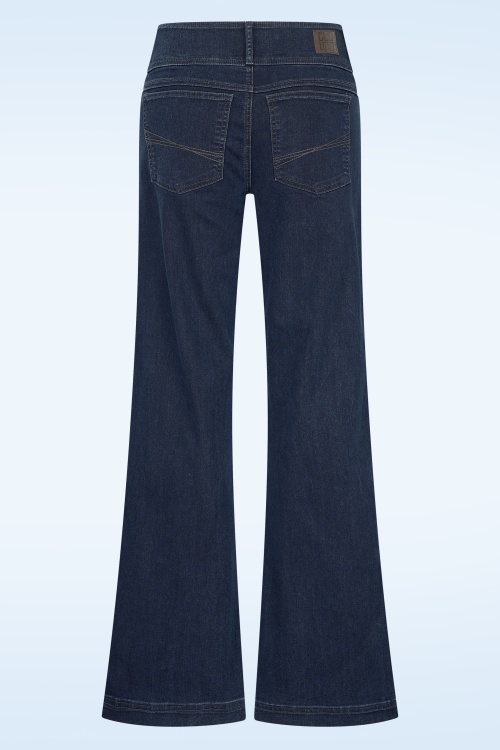 【MODERNIF】Russ Wide Denim Pants Cloud9 Lotus Wide Denim Trousers in Mid Blue | Topvintage