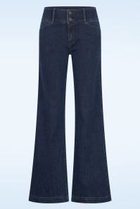 Cloud9 - Lotus Wide Denim broek in mid blauw