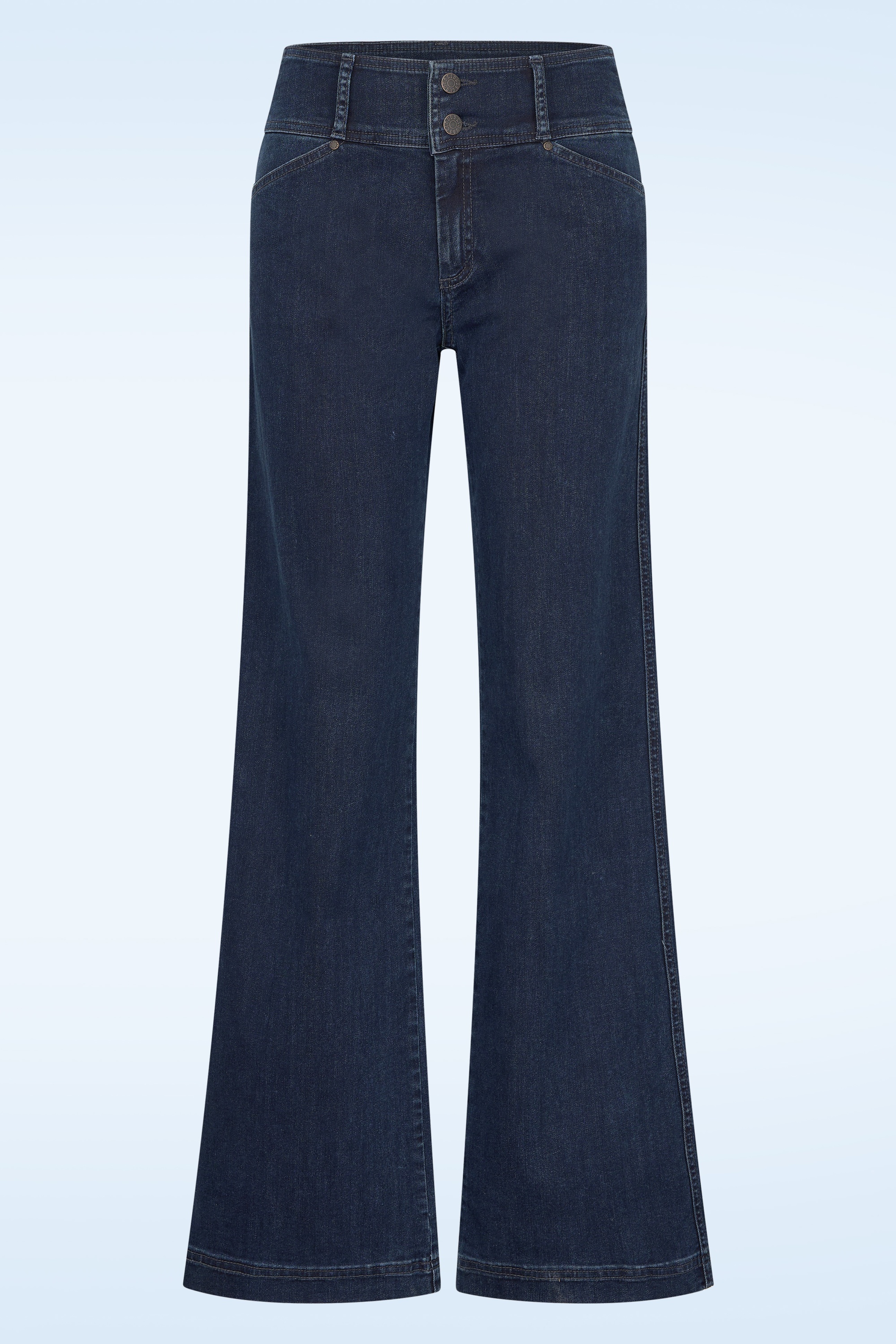 Cloud9 - Lotus Wide Denim broek in mid blauw