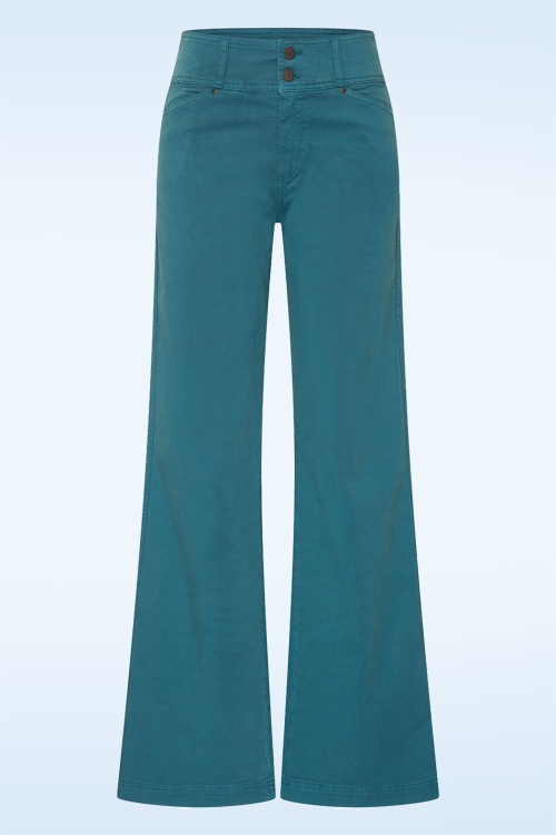 Cloud9 - Lotus Wide broek in petrolblauw