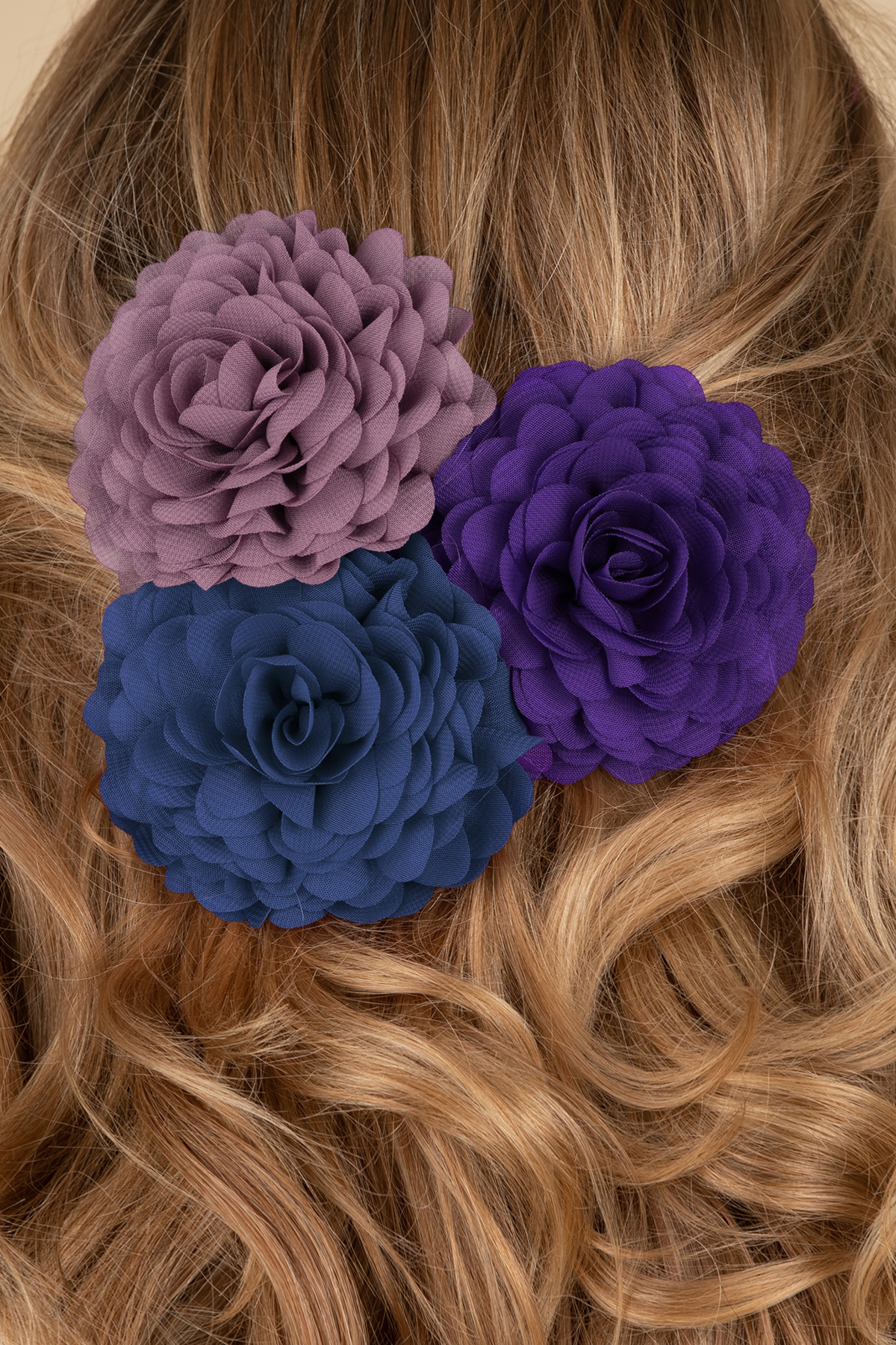 Urban Hippies - Haarbloemenset in distel, donker jeans en petunia 3