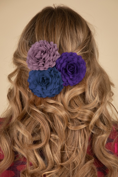 Urban Hippies - Haarblumen-Set in Distel, Dark Denim und Petunia