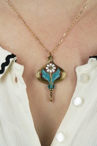 Urban Hippies - Arabella ketting in wit en teal
