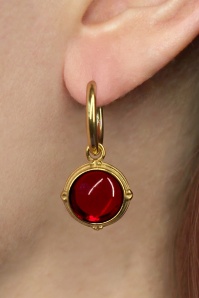 Urban Hippies - Saga oorbellen in robijnrood