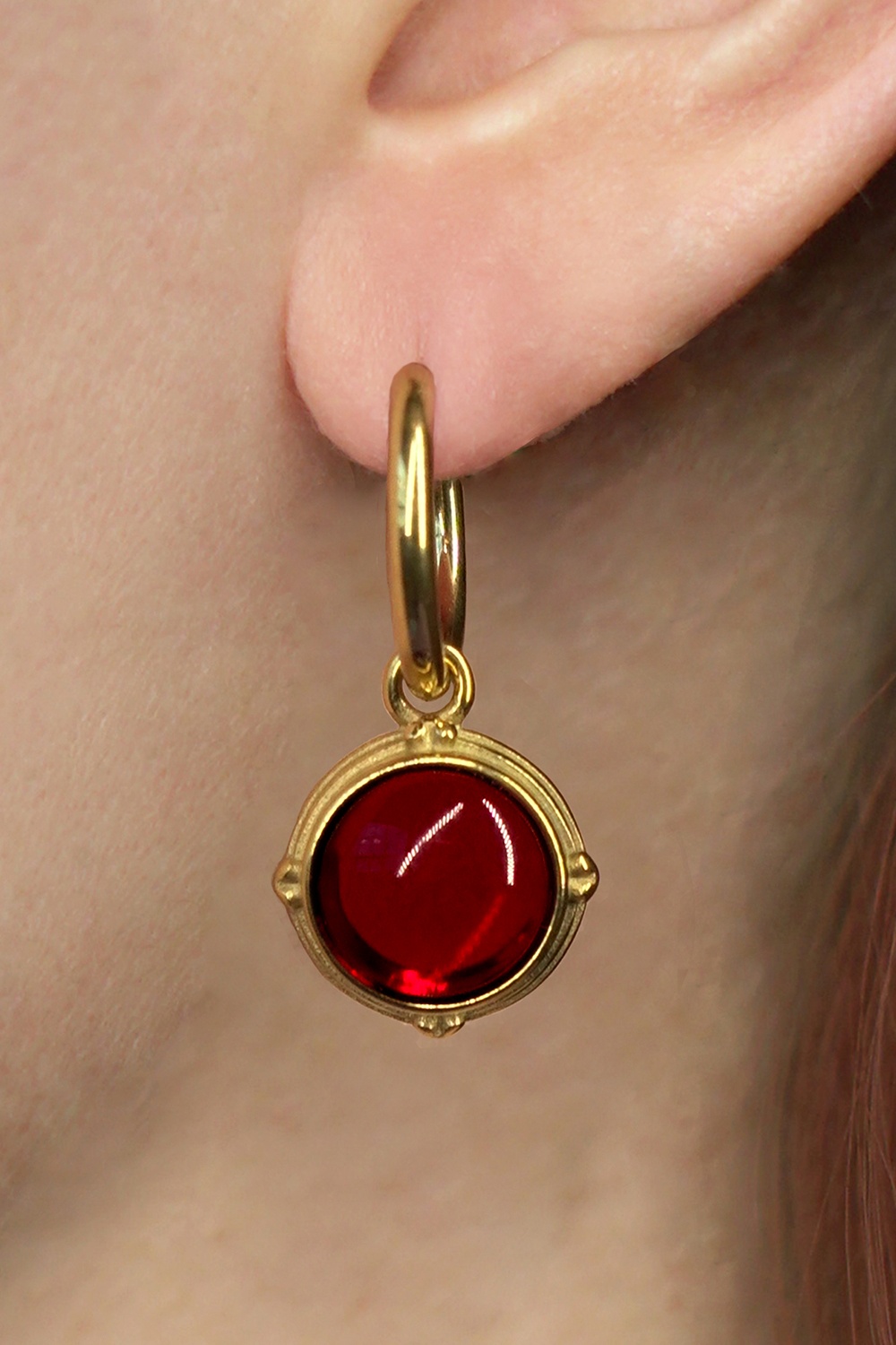 Urban Hippies - Saga oorbellen in robijnrood