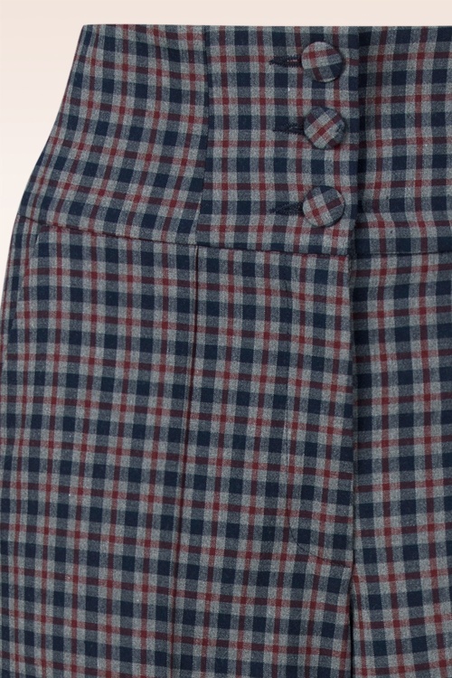 Femkit - Bonny High Waist Check Hose in Blau und Grau 2