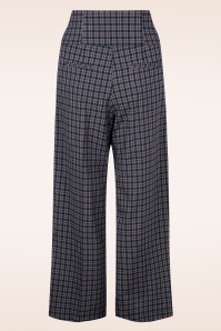 Femkit - Bonny High Waist Check pantalon in blauw en grijs 3