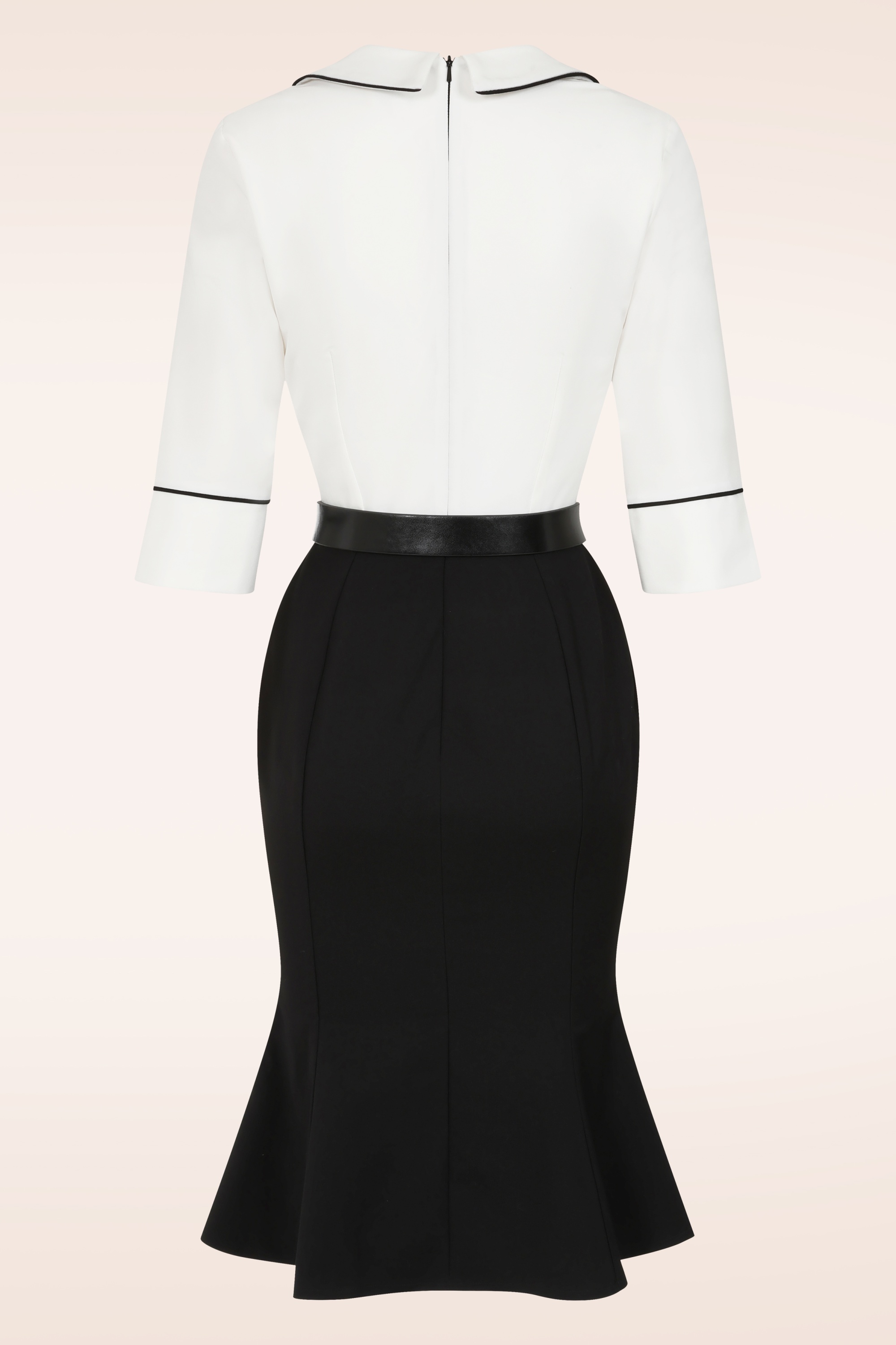 Glamour Bunny - Emiliya Fishtail jurk in zwart en wit 6