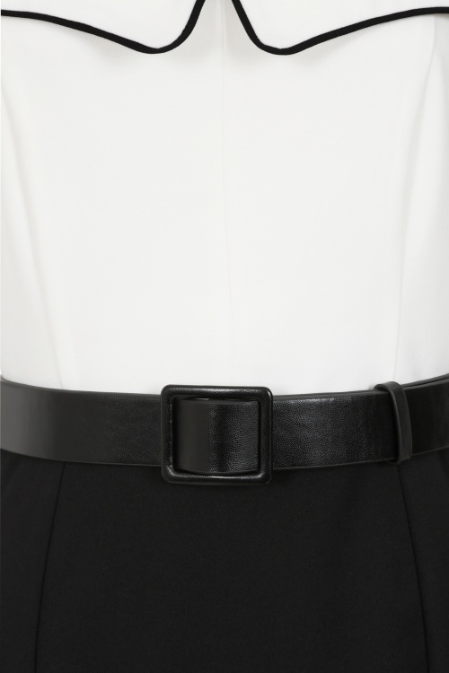 Glamour Bunny - Emiliya Fishtail jurk in zwart en wit 5