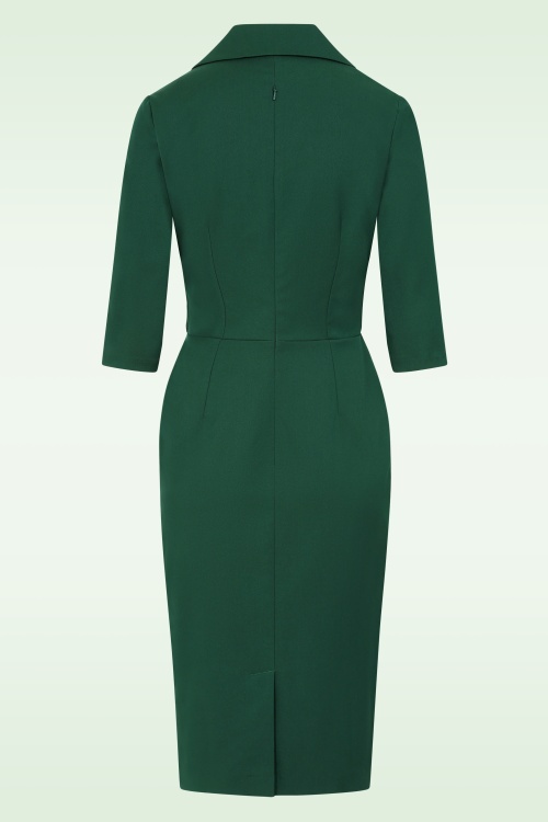 Glamour Bunny - Imogen pencil jurk in dennengroen 6