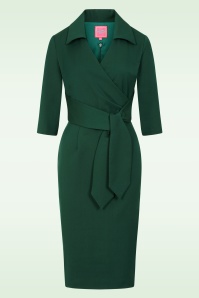 Glamour Bunny - Imogen pencil jurk in dennengroen 2