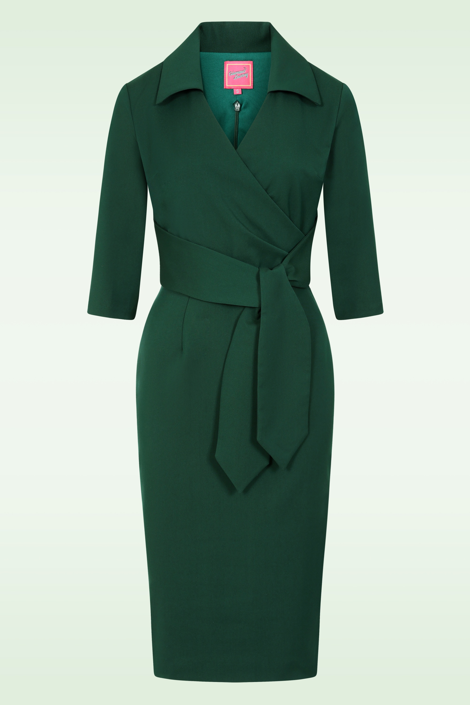 Glamour Bunny - Imogen pencil jurk in dennengroen 2