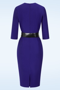 Glamour Bunny - Myra pencil jurk in violetblauw 6