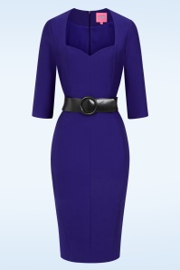 Glamour Bunny - Myra pencil jurk in violetblauw 2