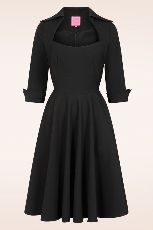 Glamour Bunny - Lorelei swing jurk in zwart 4