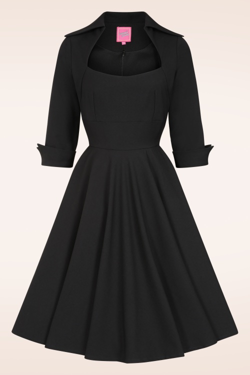 Glamour Bunny - Lorelei swing jurk in zwart 2