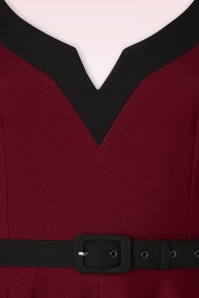 Glamour Bunny - Vivienne swing jurk in bordeauxrood 5