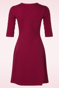 Topvintage Boutique Collection - Topvintage exclusive ~ Milly gebreide jurk in bordeauxrood 5
