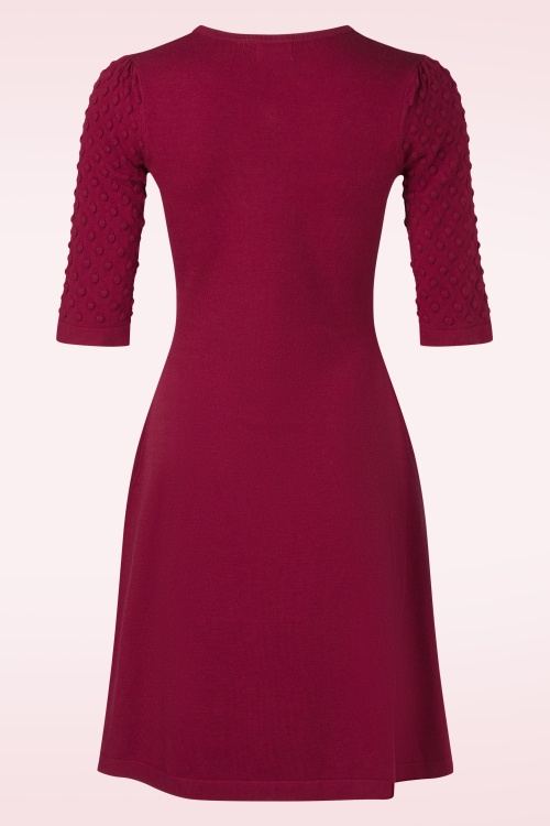 Topvintage Boutique Collection - Topvintage exclusive ~ Milly gebreide jurk in bordeauxrood 5