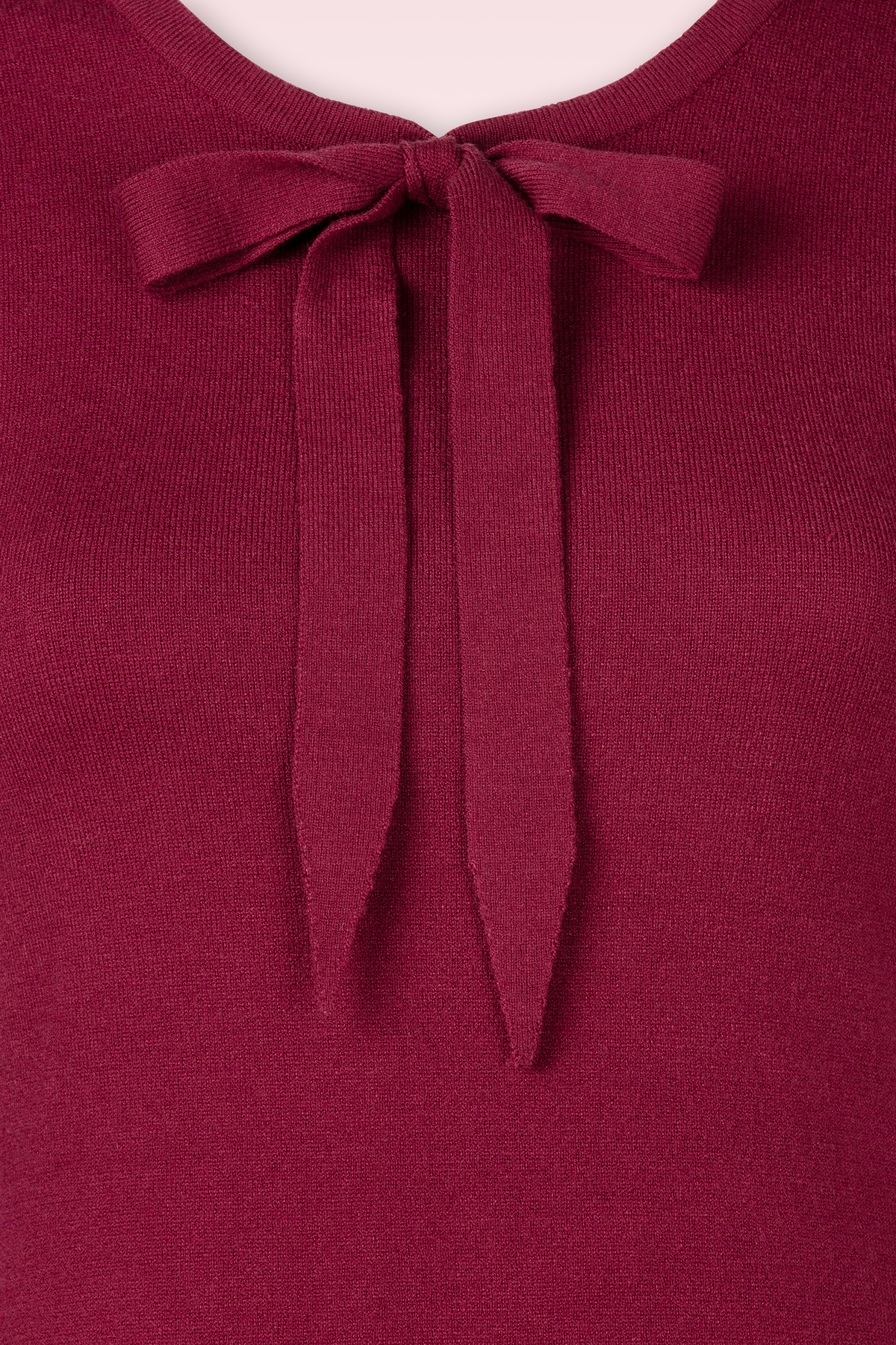 Topvintage Boutique Collection - Topvintage exclusive ~ Milly gebreide jurk in bordeauxrood 4